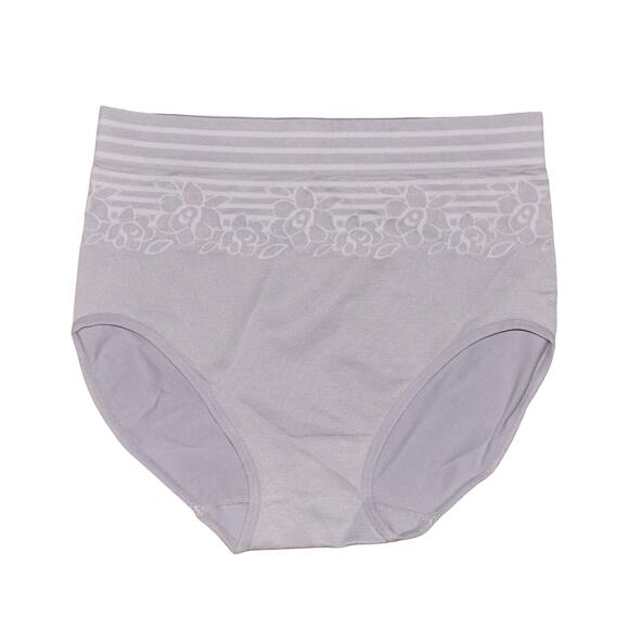 BREEZIES NEW $45 Floral Stripe Seamless High Cut Panties Set of 3 Wisteria Small - Picture 2 of 4